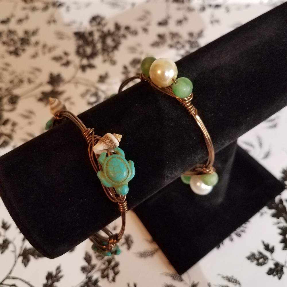 2 wire wrapped bracelet jlp3